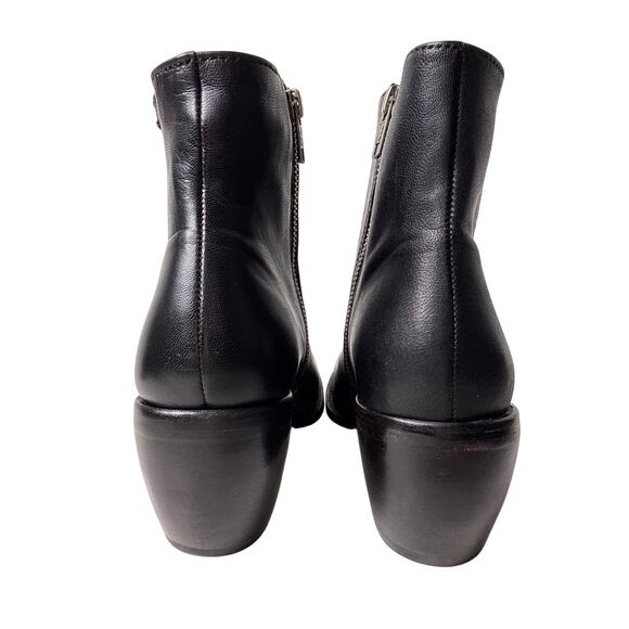 Frye Rosalia Bootie Block Heel Women's 7M Black Leather Side Zip Pointed Toe - Picture 5 of 8